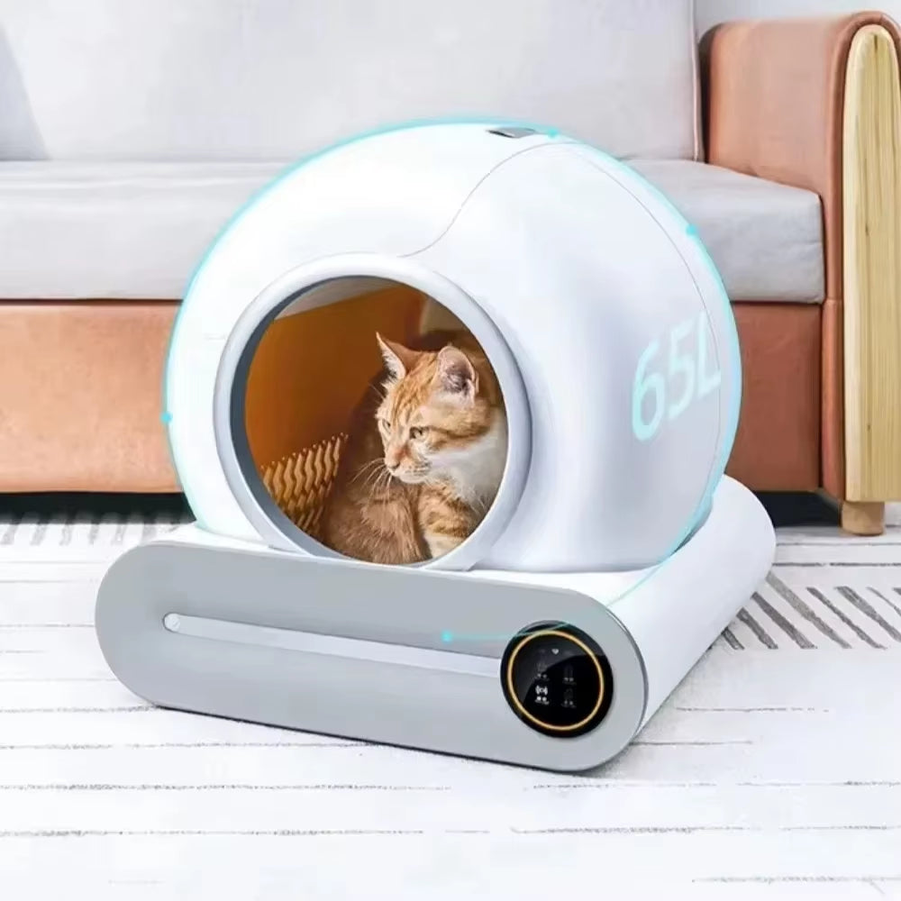EU Stock Fully Automatic Smart Cat Litter Box Self-Cleaning Large Capacity Cat Toilet APP Smart Control,Pet Supplies